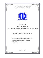CÔNG TÁC VĂN THƯ  TẠI TRUNG ƯƠNG HỘI LIÊN HIỆP PHỤ NỮ VIỆT NAM