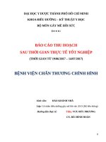 Báo cáo thực tế sau thời gian thực tập tốt nghiệp bệnh viện chấn thương chỉnh hình 