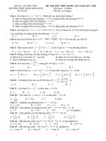Đề thi thử THPT Quốc gia năm 2018 môn Toán  trường THPT phan bội châu