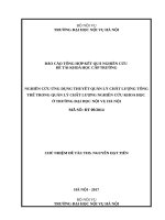 NGHIÊN CỨU ỨNG DỤNG THUYẾT QUẢN LÝ CHẤT LƯỢNG TỔNG THỂ TRONG QUẢN LÝ CHẤT LƯỢNG NGHIÊN CỨU KHOA HỌC  Ở TRƯỜNG ĐẠI HỌC NỘI VỤ HÀ NỘI