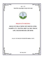Khảo sát hoạt động bán kháng sinh nghiên cứu trường hợp tại nhà thuốc GPP, thành phố hồ chí minh 