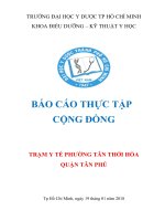 BÁO cáo THỰC tập CỘNG ĐỒNG TRẠM y tế PHƯỜNG tân THỚI hòa QUẬN tân PHÚ 