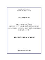 Thực trạng dạy và học học phần thực tập cộng đồng của sinh viên Cao đẳng điều dưỡng đa khoa trường Cao đẳng y tế Thái Nguyên (Luận văn thạc sĩ)