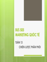 Bài giảng Marketing quốc tế (Th.s Nguyễn Thị Minh Hải)  Tuần 13