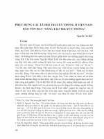 Phục dựng các lễ hội truyền thống ở việt nam bảo tồn hay sáng tạo truyền thống (2013) nguyễn chí bền 