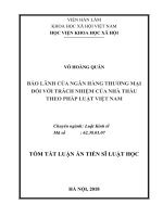 Bảo lãnh của ngân hàng thương mại đối với trách nhiệm của nhà thầu trong đấu thầu xây lắp theo pháp luật Việt Nam (tt)