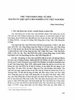 Thư viện khoa học xã hội  nguồn tư liệu quý cho nghiên cứu việt nam học (2013) phạm xuân hoàng 