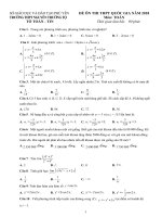 Đề thi thử THPT Quốc gia năm 2018 môn Toán  trường THPT nguyễn trường tộ