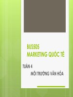 Bài giảng Marketing quốc tế (Th.s Nguyễn Thị Minh Hải)  Tuần 4