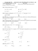 Đề thi thử THPT Quốc gia năm 2018 môn Toán  trường THPT nguyễn viết xuân