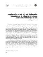 Lao động nữ di cư giúp việc nhà từ đồng bằng sông cửu long tới thành phố hồ chí minh (nghiên cứu tại phường 9, thị xã trà vinh) (2008) nguyễn thị hoà 