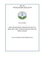Phân tích danh mục thuốc đã sử dụng tại bệnh viện y học cổ truyền bảo lộc tỉnh lâm đồng năm 2016 