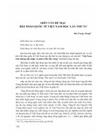 Diễn văn bế mạc hội thảo quốc tế việt nam học lần thứ tư (2013) mai trọng nhuận 