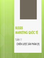 Bài giảng Marketing quốc tế (Th.s Nguyễn Thị Minh Hải)  Tuần 11