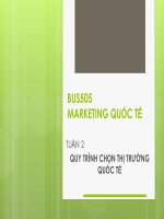 Bài giảng Marketing quốc tế (Th.s Nguyễn Thị Minh Hải)  Tuần 2