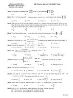 Đề thi thử THPT Quốc gia năm 2018 môn Toán  trường THPT  Lương Văn Chánh