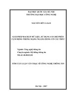 Giải pháp backup dữ liệu, sử dụng cơ chế phân cụm động trong mạng ngang hàng có cấu trúc (tt)