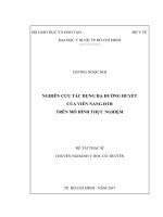 NGHIÊN cứu tác DỤNG hạ ĐƯỜNG HUYẾT của VIÊN NANG ĐTH TRÊN mô HÌNH THỰC NGHIỆM