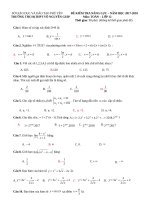 Đề thi thử THPT Quốc gia năm 2018 môn Toán  trường THPT võ nguyên giáp