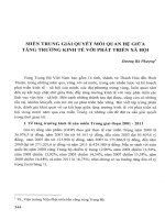 Miền trung giải quyết mối quan hệ giữa tăng trưởng kinh tế với phát triển xã hội (2013) dương bá phượng 