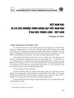 Việt nam học và cơ cấu chương trình giảng dạy việt nam học ở đại học thăng long   việt nam (2008) nguyễn văn chiến 