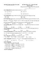 Đề thi thử THPT Quốc gia năm 2018 môn Toán  trường THPT nguyễn văn linh