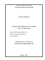 Xây dựng hệ thống quản lý, hỗ trợ yêu cầu phần mềm (tt)