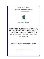 Hoàn thiện hệ thống kiểm soát nội bộ theo hướng quản trị rủi ro tại chi nhánh công ty cổ phần tập đoàn Hoa Sen – Nhà máy tôn Hoa Sen Phú Mỹ (Luận văn thạc sĩ)