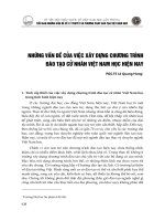 Những vấn đề của việc xây dựng chương trình đào tạo cử nhân việt nam học hiện nay (2008) lê quang hưng 