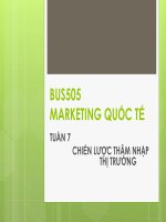 Bài giảng Marketing quốc tế (Th.s Nguyễn Thị Minh Hải)  Tuần 7