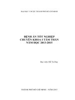 BỆNH án tốt NGHIỆP CHUYÊN KHOA tâm THẦN 