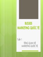Bài giảng Marketing quốc tế (Th.s Nguyễn Thị Minh Hải)  Tuần 1