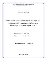 Nâng cao năng suất sinh sản của lợn nái Landrace và Yorkshire thông qua chọn lọc bằng chỉ thị phân tử (tt)
