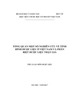 Tổng Quan Một Số Nghiên Cứu Về Tình Hình Dược Liệu Ở Việt Nam Và Phân Biệt Dược Liệu Thật Giả