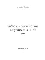 Dự thảo chương trình môn tiếng anh lớp 1,2