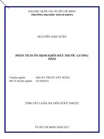 Phân tích ổn định khối đất trước gương hầm