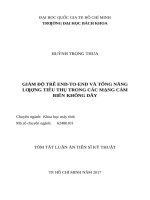 Giảm độ trễ END - TO - END và tổng năng lượng tiêu thụ trong các mạng cảm biến không dây