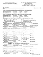 Đề thi thử THPT Quốc Gia môn Tiếng Anh