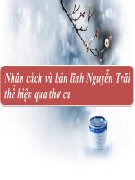 NHÂN CÁCH VÀ BẢN LĨNH CỦA NGUYỄN TRÃI BIỂU HIỆN QUA THƠ CA PPT