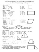 Tổng hợp công thức toán học cần thiết