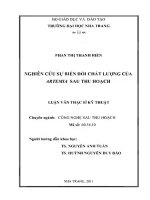 Nghiên cứu sự biến đổi chất lượng của artemia sau thu hoạch (1) 