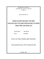 Đánh giá kết quả học tập môn Giáo dục học của sinh viên Đại học Sư phạm theo tiếp cận năng lực (Luận văn thạc sĩ)