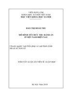 Mô hình tổ chức thi hành án ở Việt Nam hiện nay (tt)