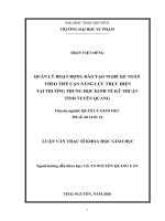 Quản lý hoạt động đào tạo nghề kế toán theo tiếp cận năng lực thực hiện tại trường Trung học Kinh tế Kỹ thuật tỉnh Tuyên Quang (Luận văn thạc sĩ)