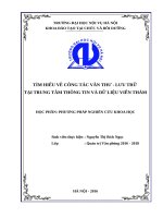 Tìm hiểu về công tác văn thư, lưu trữ tại Trung tâm Thông tin và Dữ liệu Viễn Thám