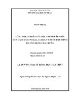 Tổng hợp, nghiên cứu đặc trưng cấu trúc của oxit nano NiAl2O4, CoAl2O4 và bước đầu thăm dò ứng dụng của chúng (Luận văn thạc sĩ)