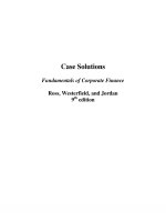 Fundamentals of corporate finance 9e by ross jordan case solutions