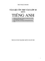 Tài liệu ôn thi vào lớp 10 môn Tiếng Anh biên soạn theo chương trình mới
