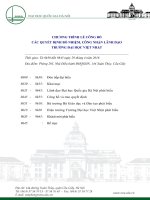 Lễ công bố quyết định bổ nhiệm hiệu trưởng    chương trình lễ công bố 