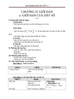 Giáo án Giải tích 11 chương 4 bài 1: Giới hạn của dãy số  Toán giải tích 11